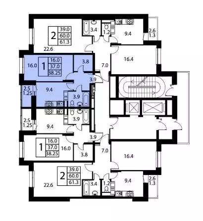2-к кв. Московская область, Домодедово Авиационный мкр, ул. ... - Фото 1
