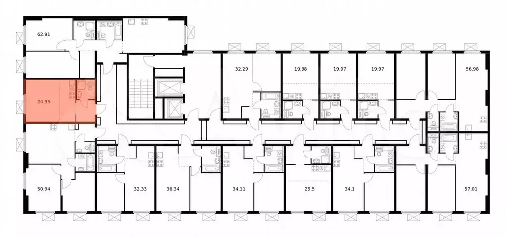 Квартира-студия, 25м, 9/9эт. - Фото 1