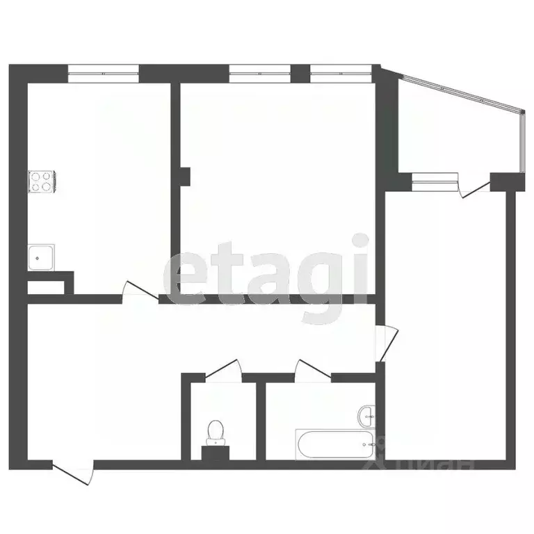 2-к кв. Тюменская область, Тюмень ул. Академика Сахарова, 40 (64.2 м) - Фото 2