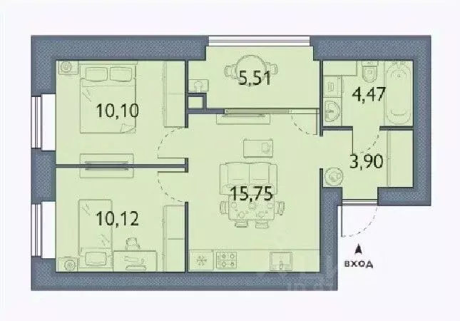 2-к кв. Брянская область, Брянский район, пос. Мичуринский, ... - Фото 0