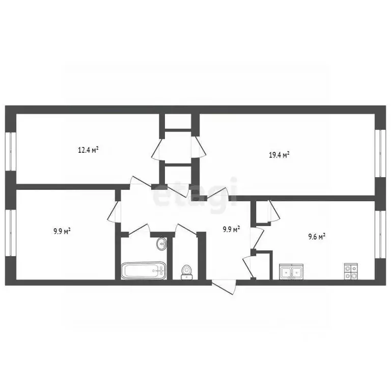 3-к кв. Ямало-Ненецкий АО, Новый Уренгой Надымская ул., 3 (68.3 м) - Фото 2