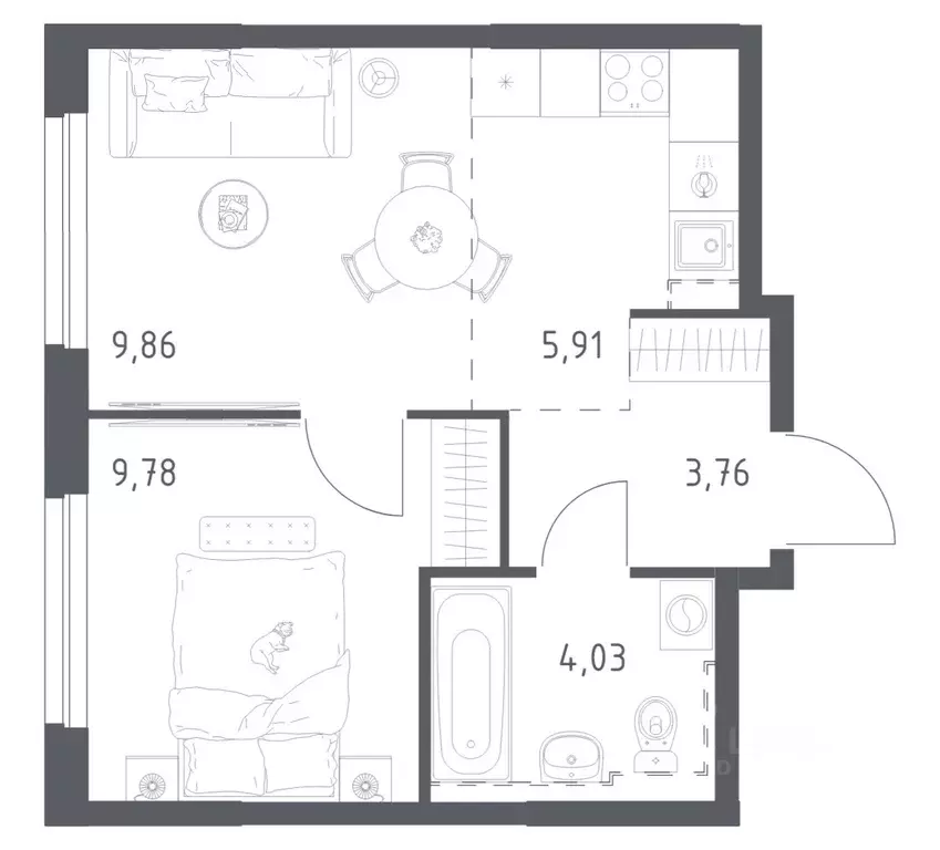1-к кв. Башкортостан, Уфа ул. Рашита Манурова (33.34 м) - Фото 1