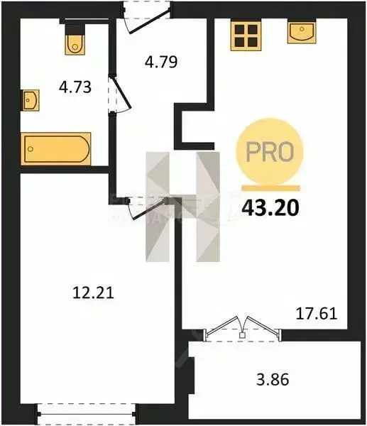 3-к кв. Калининградская область, Гурьевск Включи жилой комплекс (88.66 ... - Фото 1