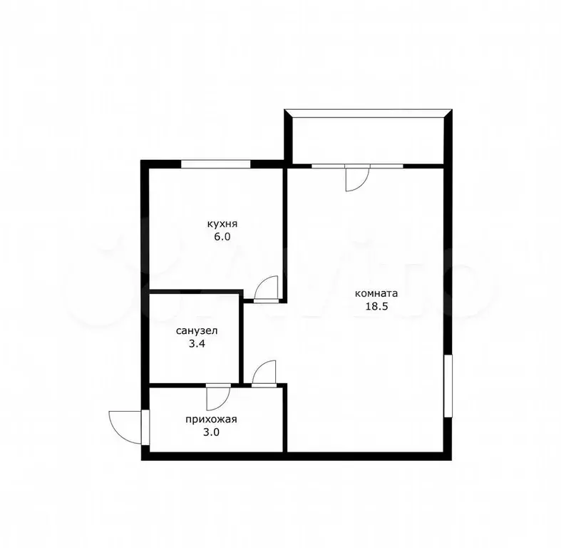 1-к. квартира, 31 м, 1/5 эт. - Фото 0