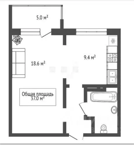 1-к кв. Новосибирская область, Новосибирск Игарская ул., 7 (40.0 м) - Фото 1