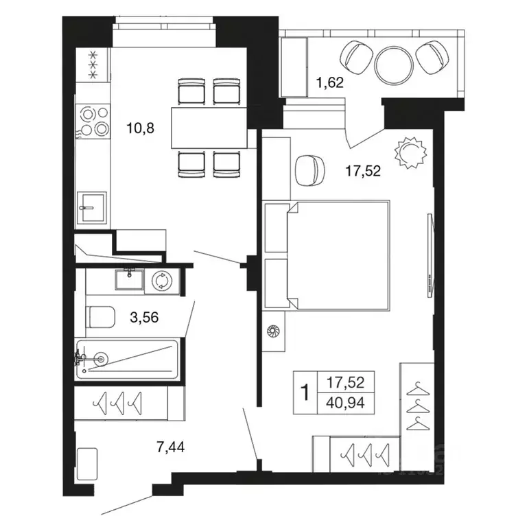 1-к кв. Московская область, Апрелевка Наро-Фоминский городской округ, ... - Фото 1
