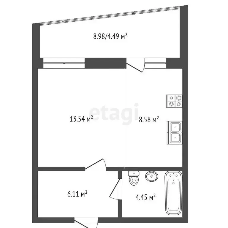 Квартира-студия: Стерлитамак, проспект Октября, 99 (31.4 м) - Фото 0