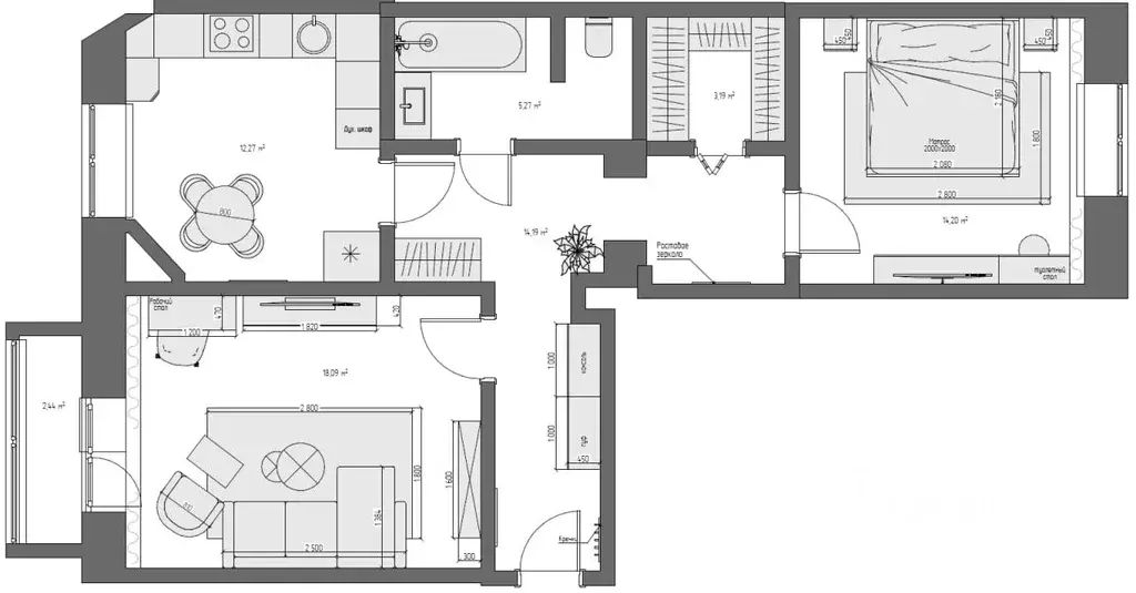 2-к кв. Москва Щербаковская ул., 57/20 (70.0 м) - Фото 2
