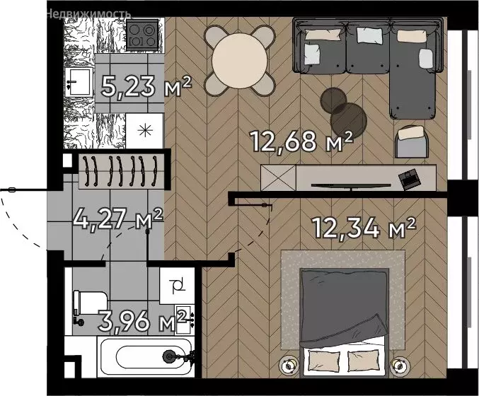 2-комнатная квартира: Москва, улица Берзарина, 37 (38.48 м) - Фото 0