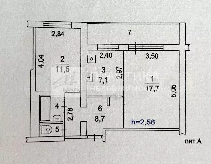 2-к. квартира, 49 м, 5/9 эт. - Фото 0