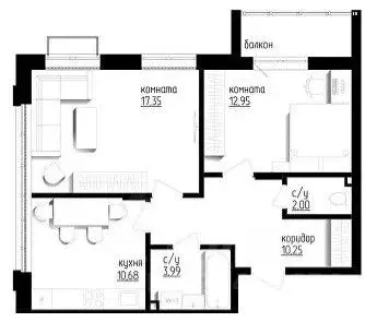 2-к кв. Белгородская область, Строитель Яковлевский городской округ, ... - Фото 1