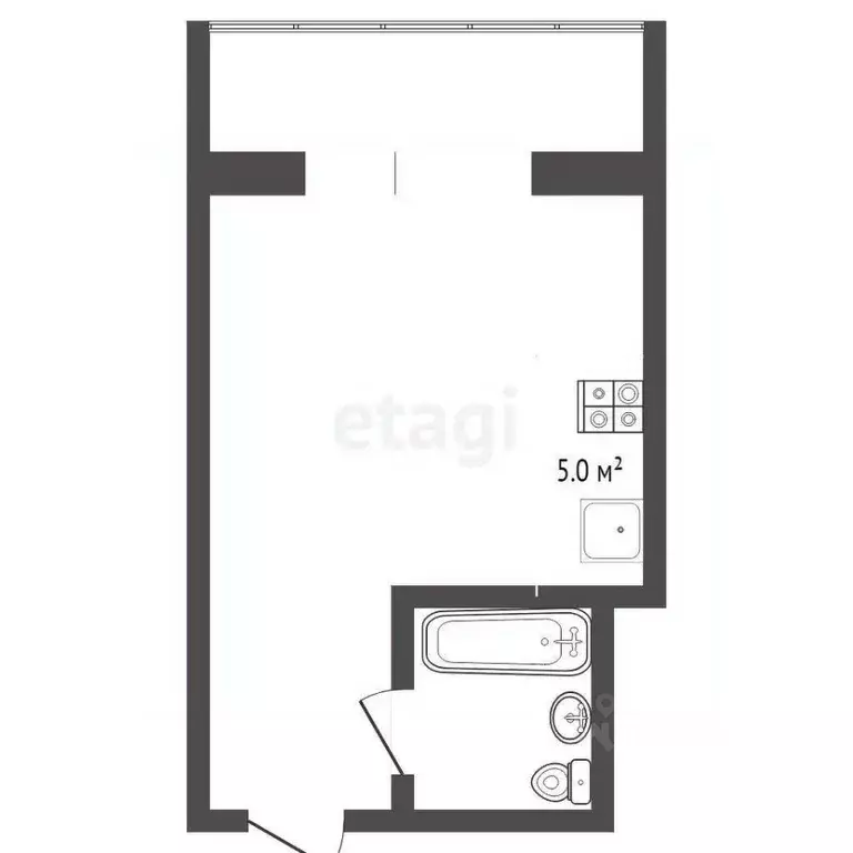 Студия Тюменская область, Тюмень Шаимский проезд, 14А (13.4 м) - Фото 2