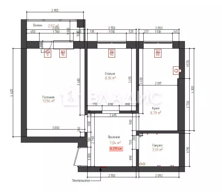 2-комнатная квартира: Пионерский, Октябрьская улица, 2Б (45 м) - Фото 1