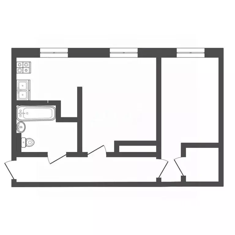 2-к кв. Омская область, Омск ул. Маршала Жукова, 148б (43.1 м) - Фото 1