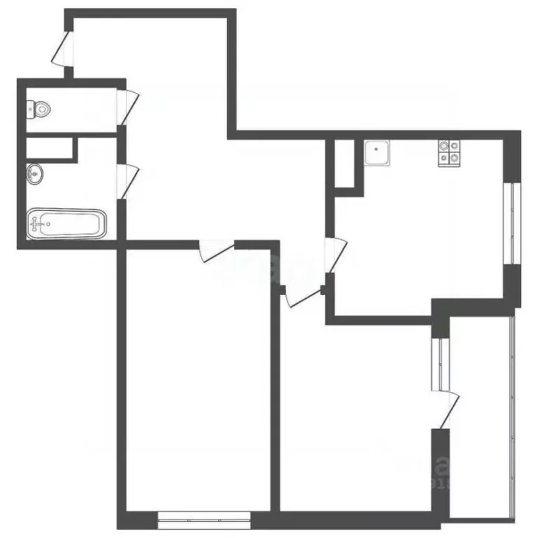 2-к кв. Тульская область, Тула городской округ, с. Осиновая Гора ул. ... - Фото 2