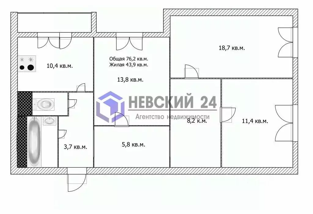 3-к кв. Московская область, Химки Молодежная ул., 64 (76.2 м) - Фото 1