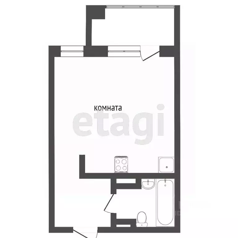 Студия Ямало-Ненецкий АО, Новый Уренгой просп. Губкина, 19 (28.0 м) - Фото 2