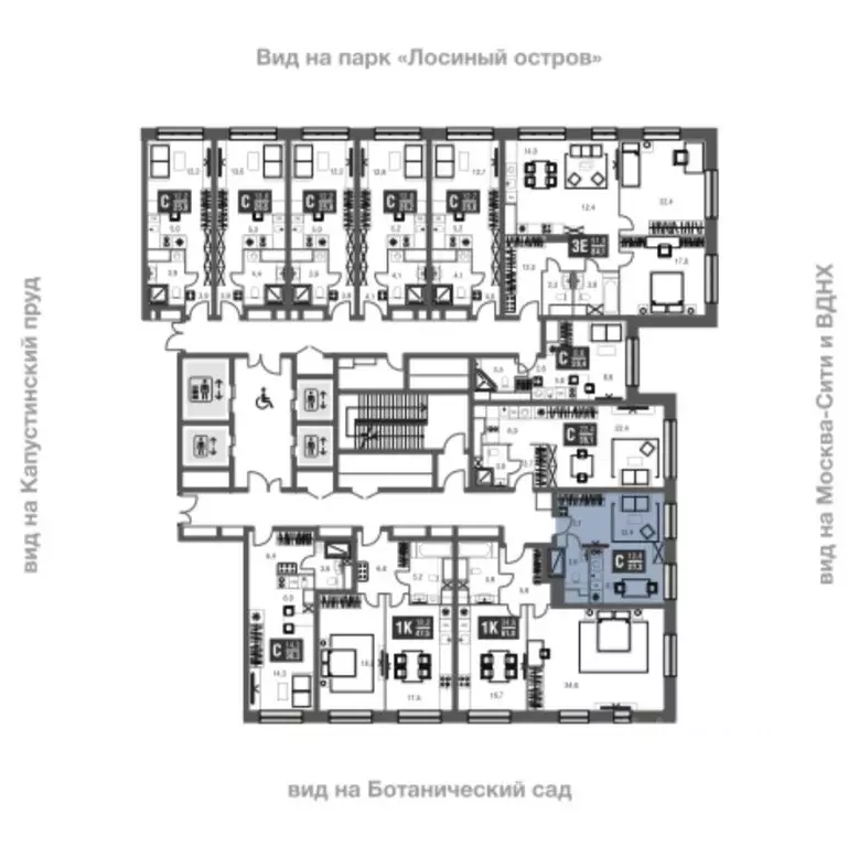 Студия Москва проезд Серебрякова, 11к2 (27.3 м) - Фото 1