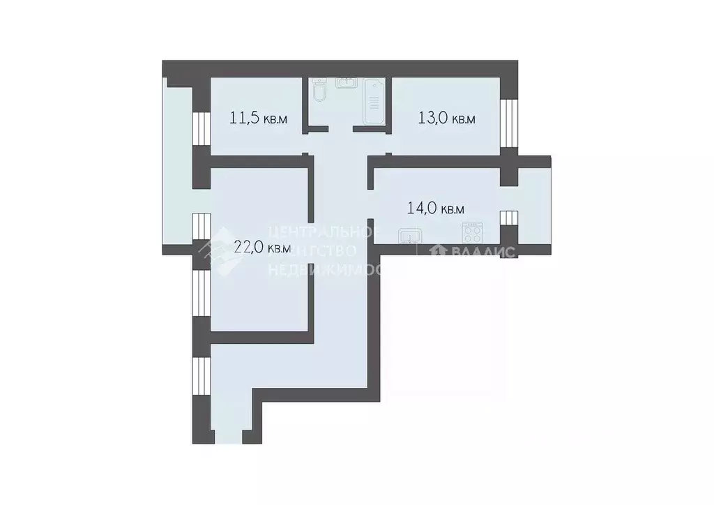 3-к кв. Рязанская область, Рязань ул. Крупской, 18А (93.6 м) - Фото 2