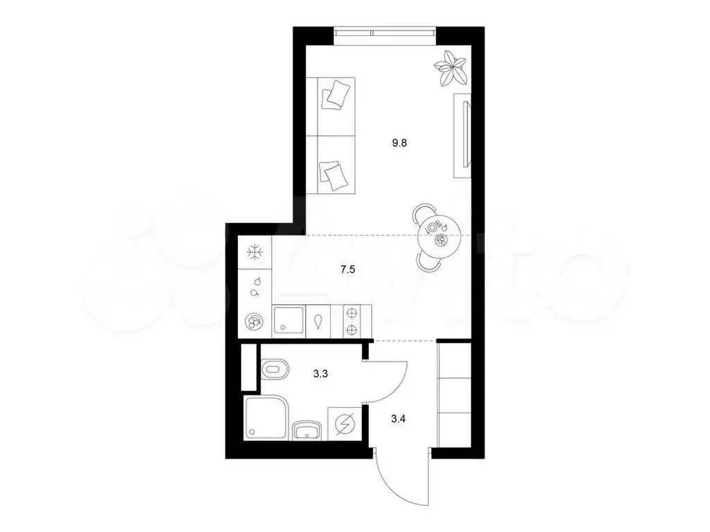 Квартира-студия, 24 м, 8/16 эт. - Фото 0