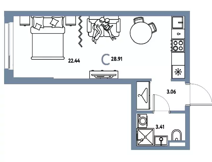 Продаётся квартира-студия, 28.791 м - Фото 0