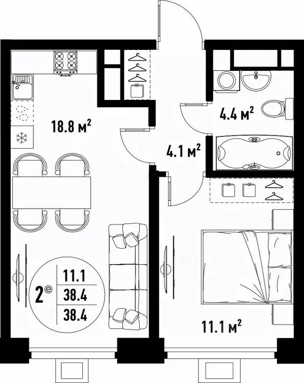 2-к кв. Астраханская область, Астрахань ул. Бэра, 29 (38.4 м) - Фото 2