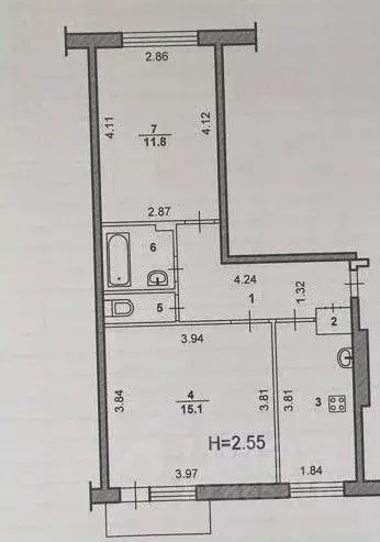 2-к кв. Волгоградская область, Волжский ул. Мира, 39 (44.2 м) - Фото 1