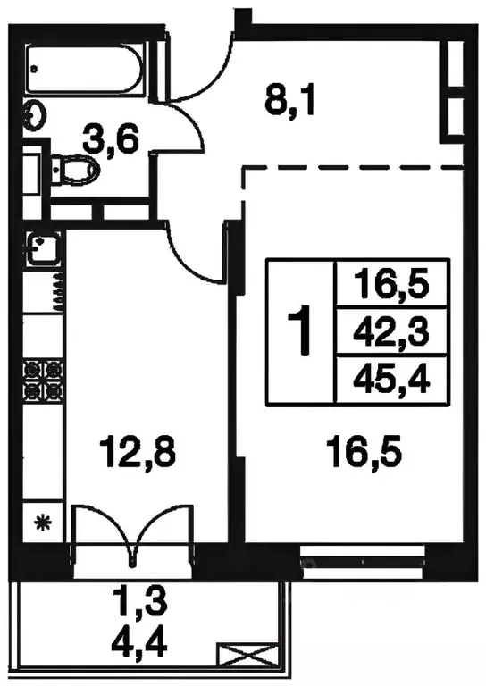 1-к кв. Московская область, Котельники ул. Кузьминская, 5к1 (41.5 м) - Фото 2