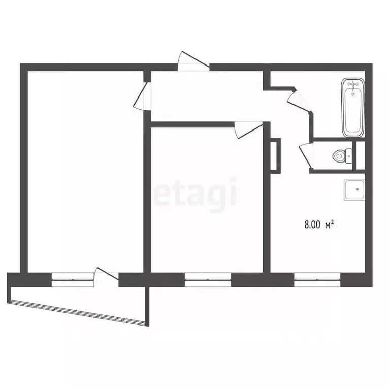 2-к кв. Челябинская область, Озерск ул. Дзержинского, 32 (52.4 м) - Фото 1