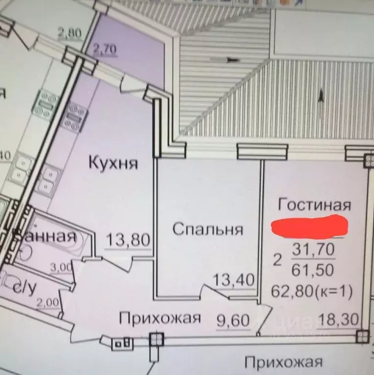 2-к кв. Ростовская область, Ростов-на-Дону ул. Тружеников, 39/3с2 ... - Фото 2