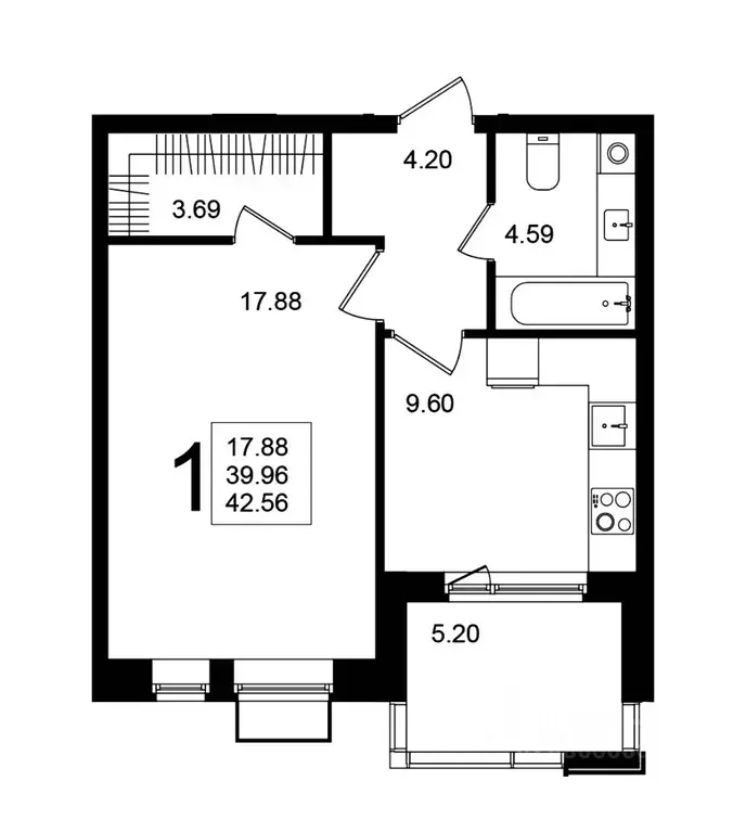 1-к кв. Московская область, Химки Клязьма-Старбеево мкр, Мишино кв-л,  ... - Фото 1