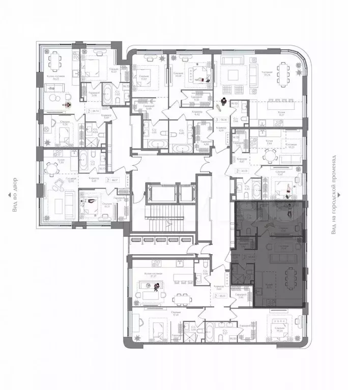 2-к. квартира, 54,4 м, 13/16 эт. - Фото 1