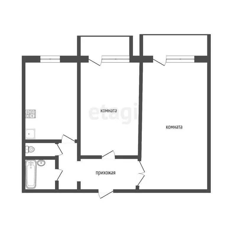 2-комнатная квартира: Кыштым, улица Бажова, 1 (54.1 м) - Фото 1