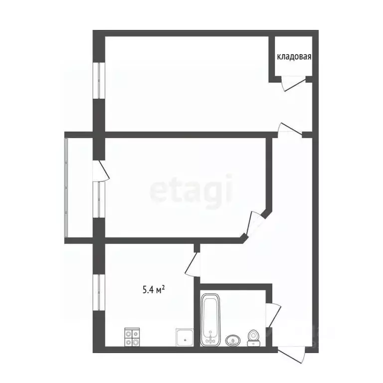 2-к кв. Тюменская область, Тюмень ул. Республики, 146 (42.2 м) - Фото 2