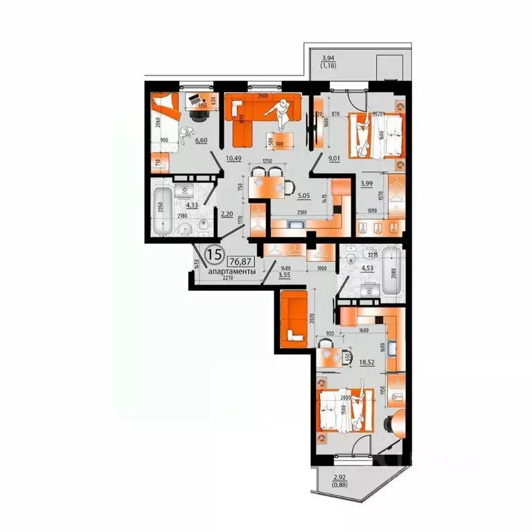 1-к кв. Приморский край, Владивосток Санрайс жилой комплекс (74.81 м) - Фото 1