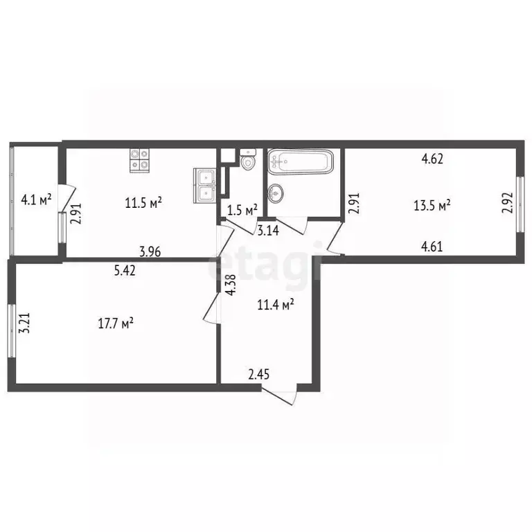 2-к кв. Ленинградская область, Сертолово Всеволожский район, ... - Фото 0