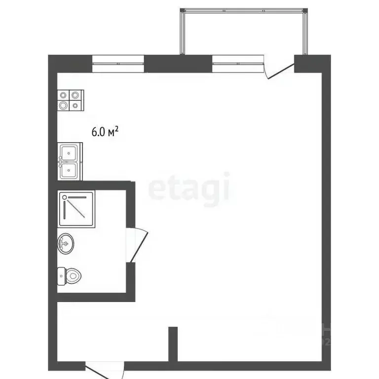 Студия Ярославская область, Рыбинск наб. Космонавтов, 51 (32.8 м) - Фото 2