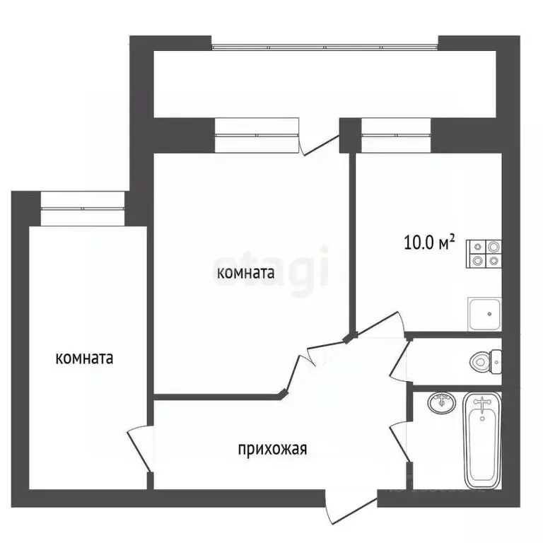 2-к кв. Кемеровская область, Кемерово ул. Юрия Двужильного, 10 (46.5 ... - Фото 2