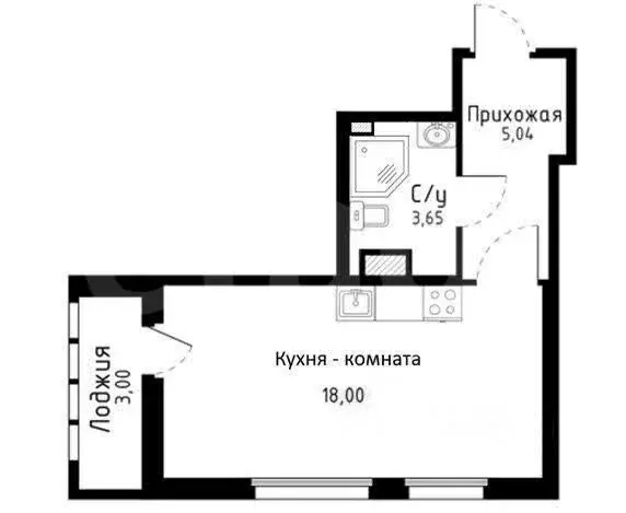 Квартира-студия: Санкт-Петербург, улица Седова, 91к2 (26.4 м) - Фото 1