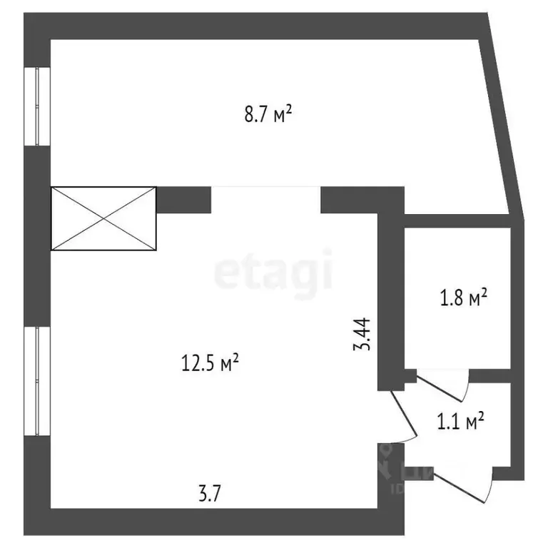 1-к кв. Ростовская область, Ростов-на-Дону Братский пер., 37 (24.1 м) - Фото 1