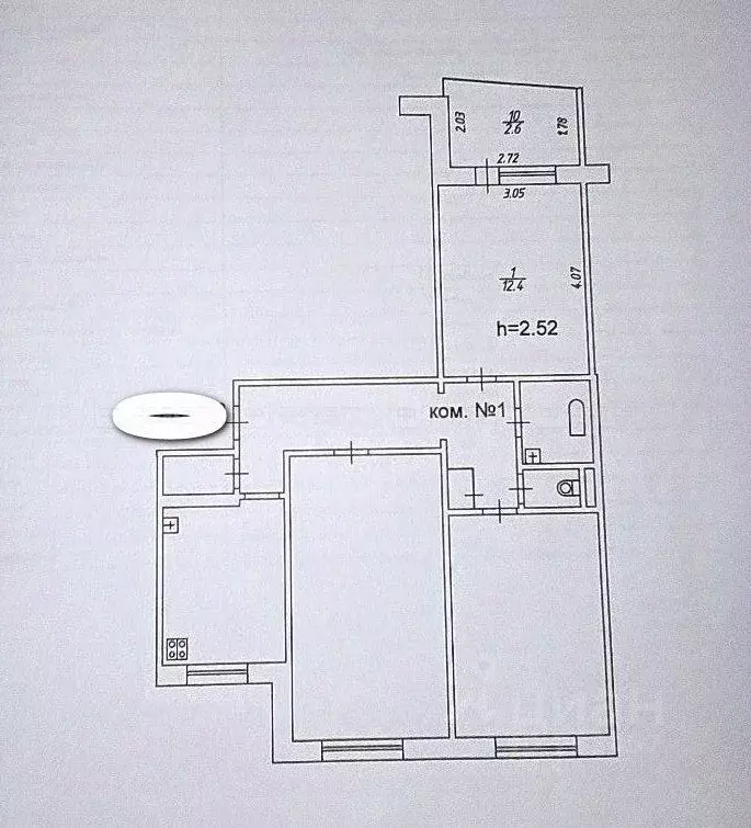 Комната Татарстан, Казань ул. Академика Лаврентьева, 22 (25.5 м) - Фото 1