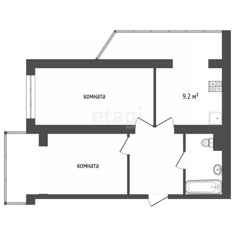 2-к кв. Крым, Ялта муниципальный округ, Форос пгт ул. Космонавтов, 20 ... - Фото 2