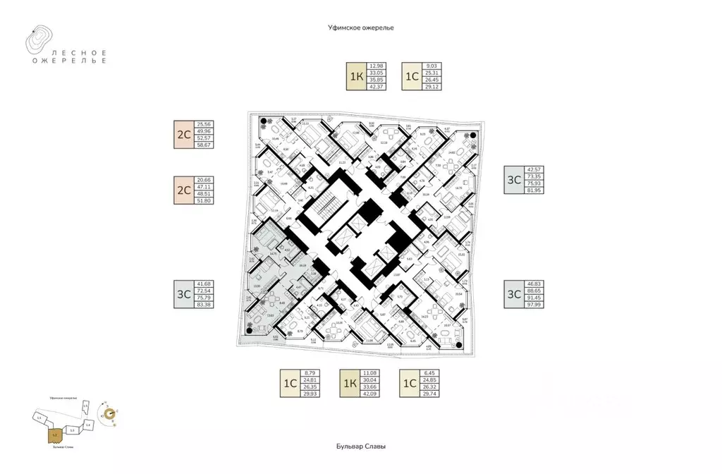 3-к кв. Башкортостан, Уфа ул. Чудинова (75.79 м) - Фото 2