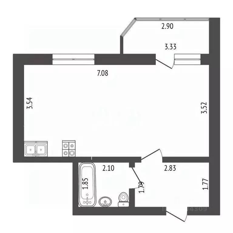 Студия Мордовия, Саранск Волгоградская ул., 64 (33.9 м) - Фото 2