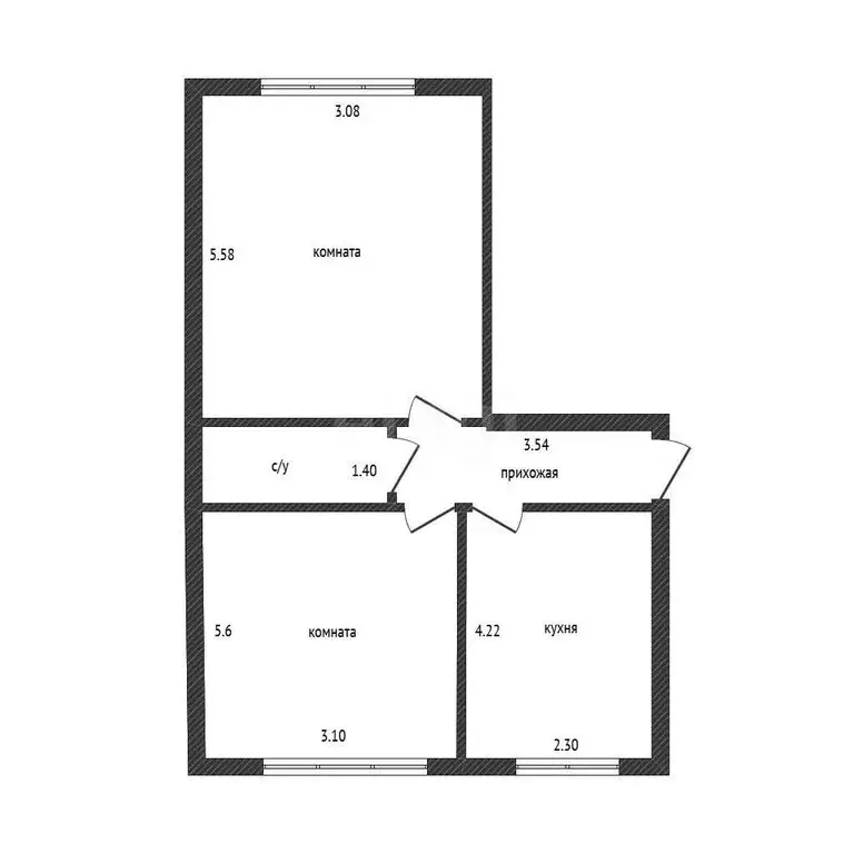 2-комнатная квартира: посёлок Берёзовый, Целиноградская улица, 6 (47.5 ... - Фото 1