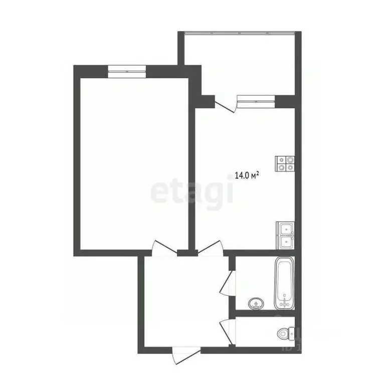 1-к кв. Тюменская область, Тюмень ул. Мельникайте, 2к7 (43.7 м) - Фото 2