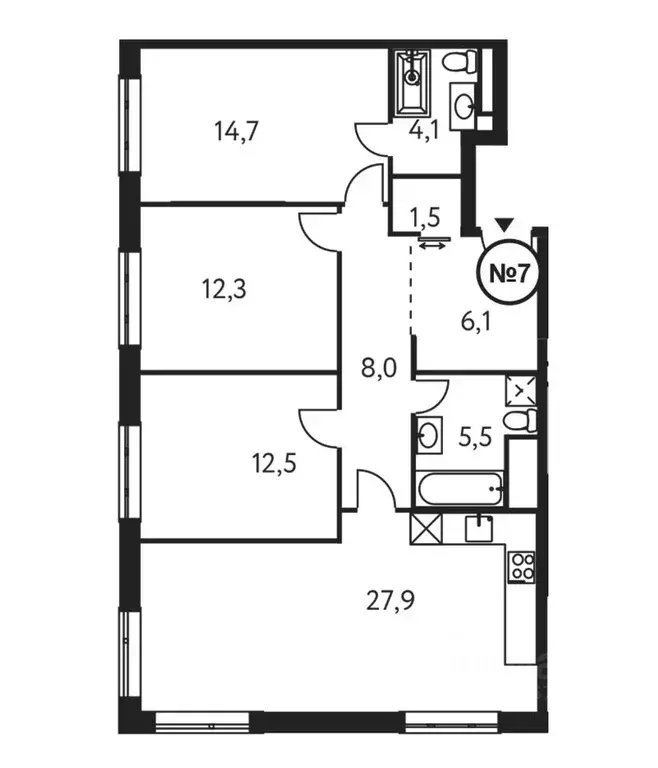 3-к кв. Москва Винницкая ул., 8к4 (93.0 м) - Фото 1