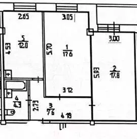 2-к. квартира, 59,3 м, 5/9 эт. - Фото 0