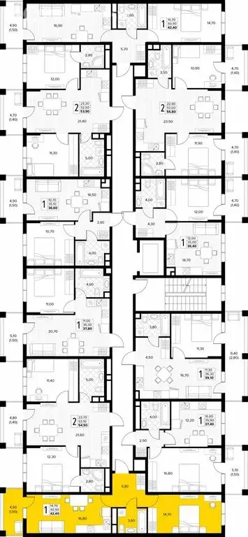 1-комнатная квартира: Сукко, жилой комплекс Кипарис (42.4 м) - Фото 1