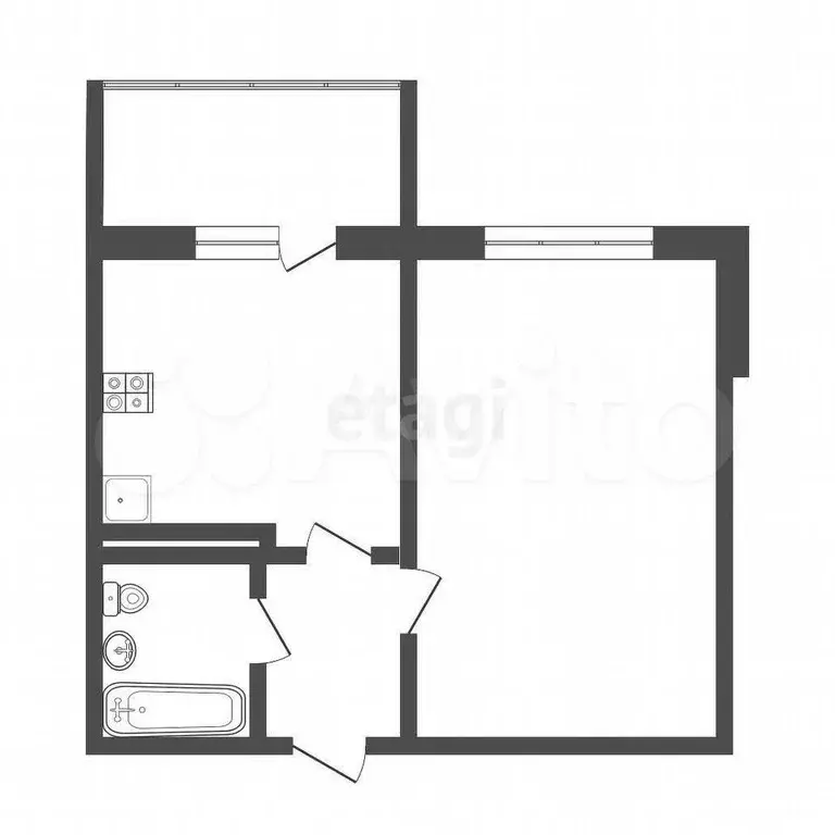 1-к. квартира, 40 м, 9/17 эт. - Фото 0